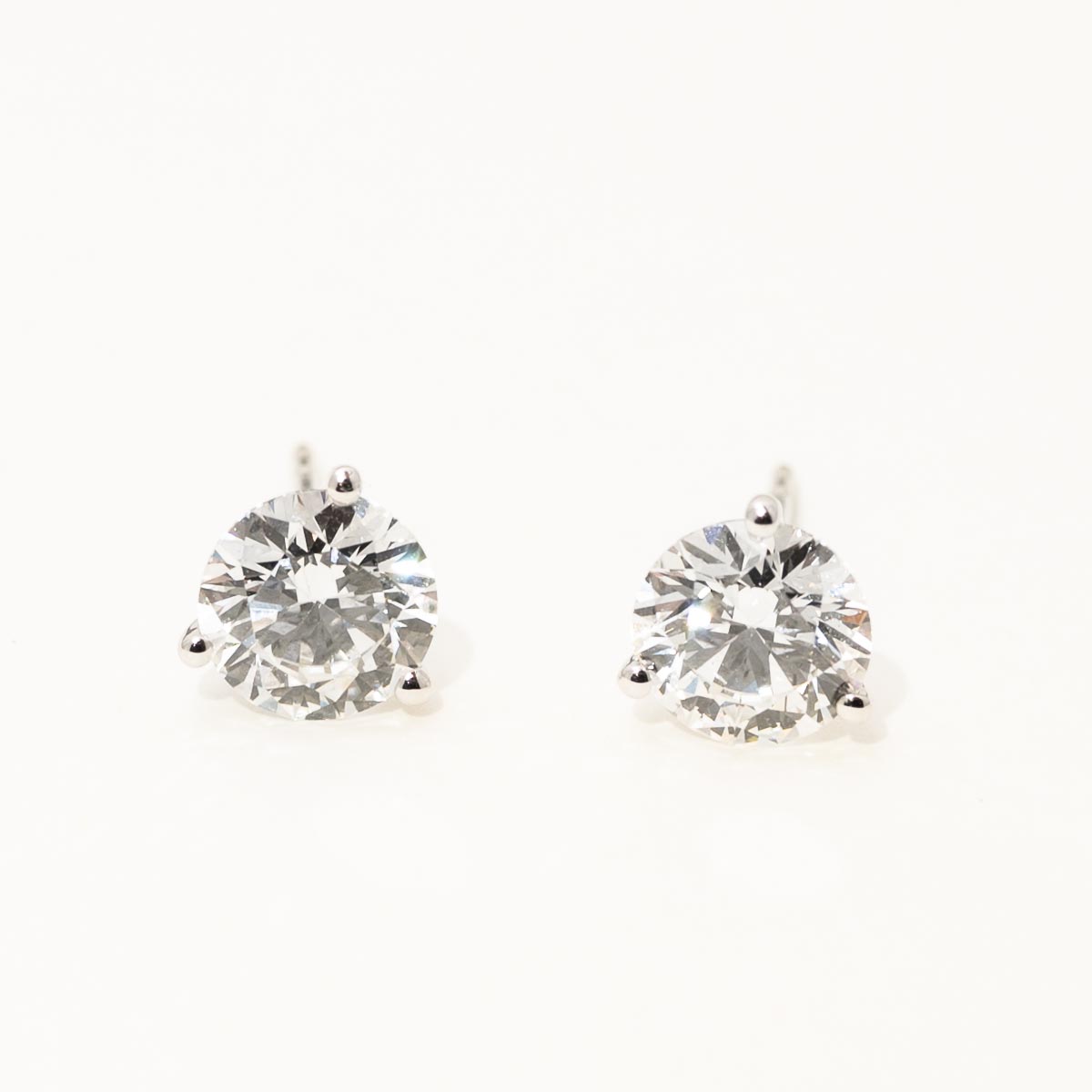 Lab Grown Diamond Stud Earrings in 14kt White Gold (3ct tw)