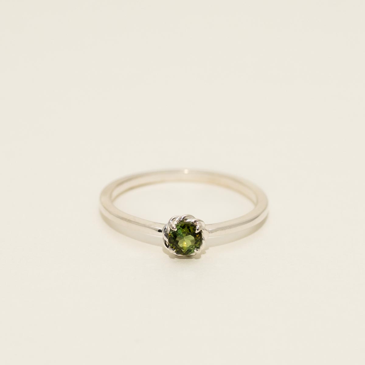 Maine Green Tourmaline Ring in Sterling Silver