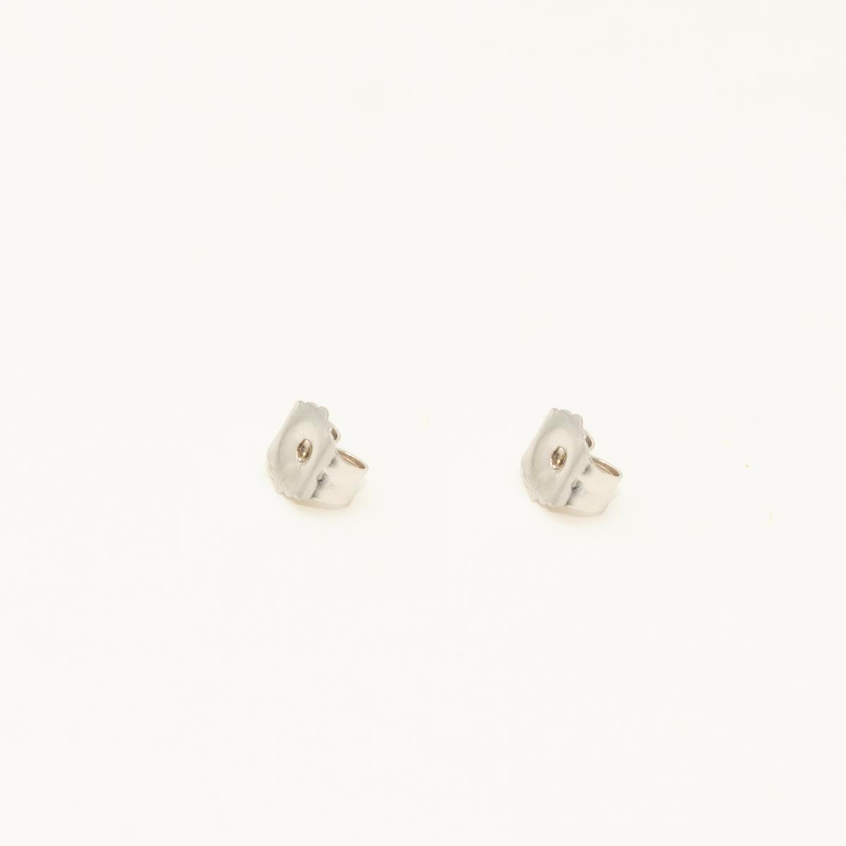 Oval Sapphire Halo Stud Earrings in 14kt White Gold with Diamonds (1/7ct tw)