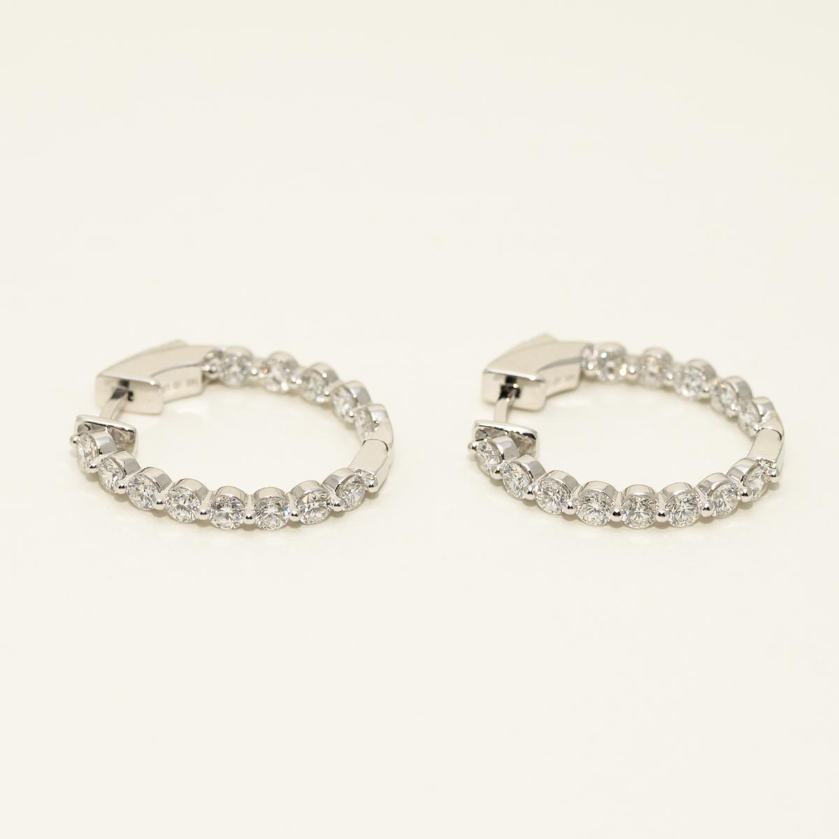 Lab Grown Diamond Inside Out Hoop Earrings in 14kt White Gold (2ct tw)