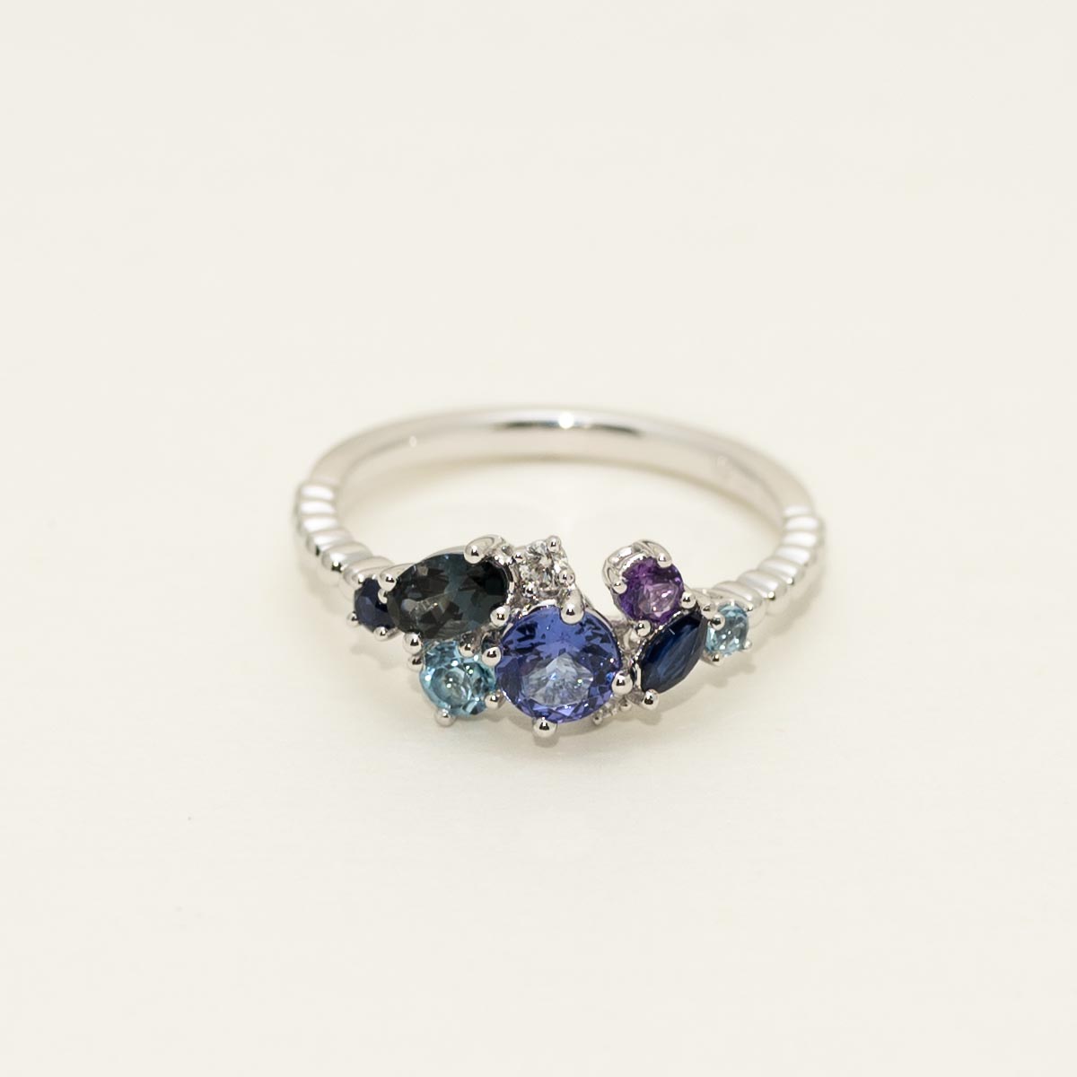 Multi Stone Ring in 14kt White Gold with Diamonds (.03ct tw)