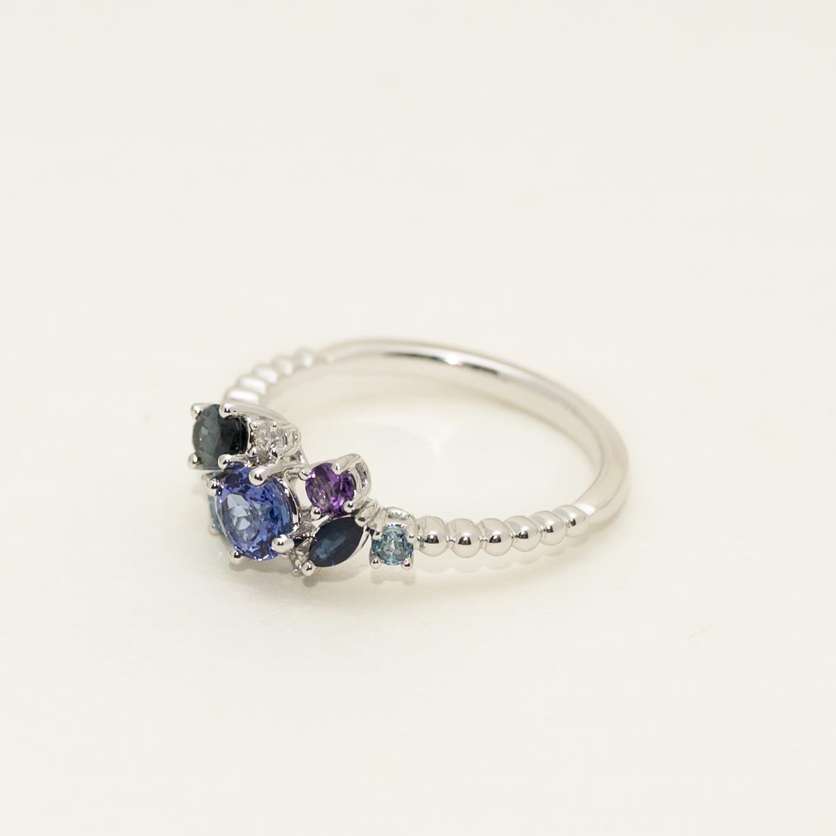 Multi Stone Ring in 14kt White Gold with Diamonds (.03ct tw)