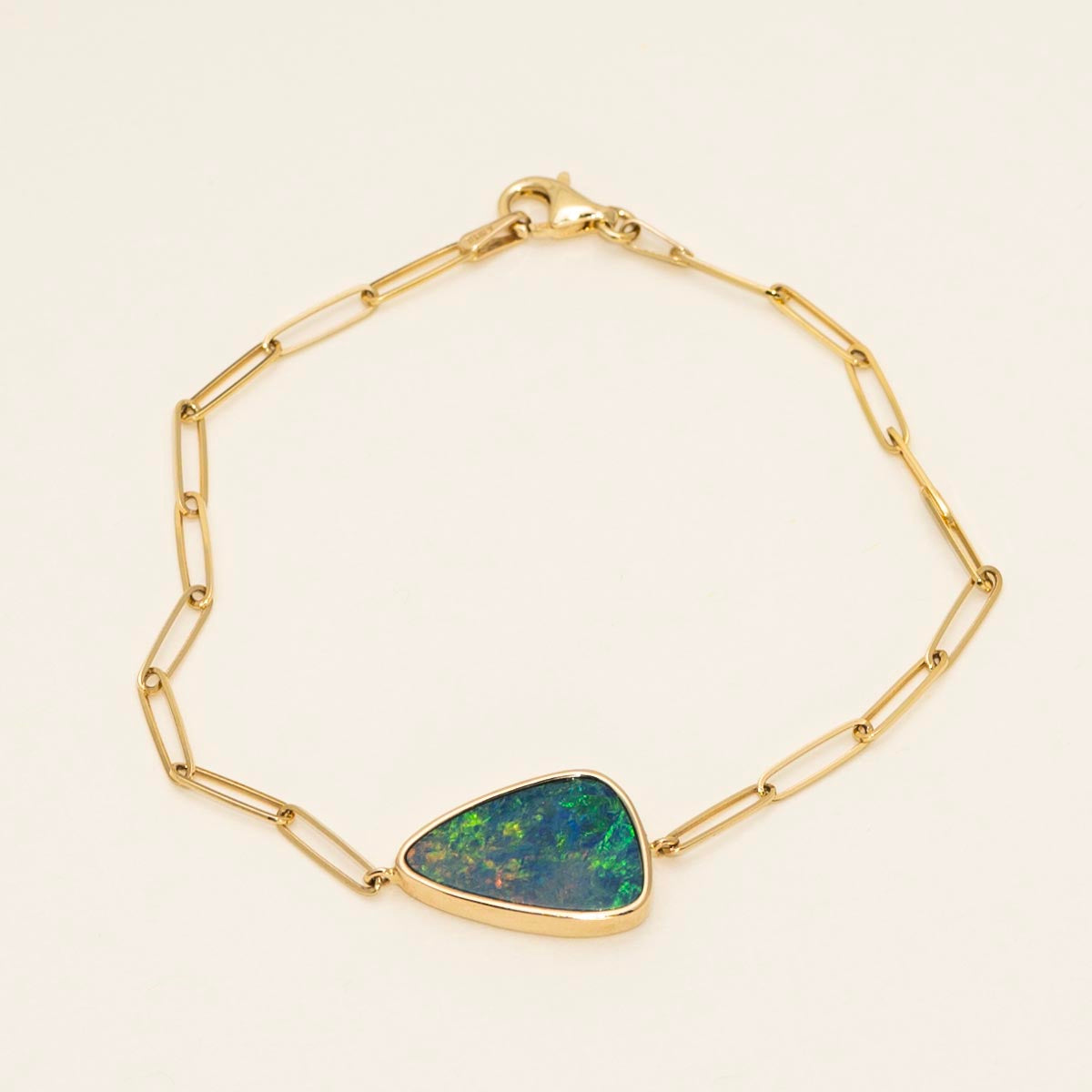 Parlé Australian Opal Doublet Bracelet in 14kt Yellow Gold