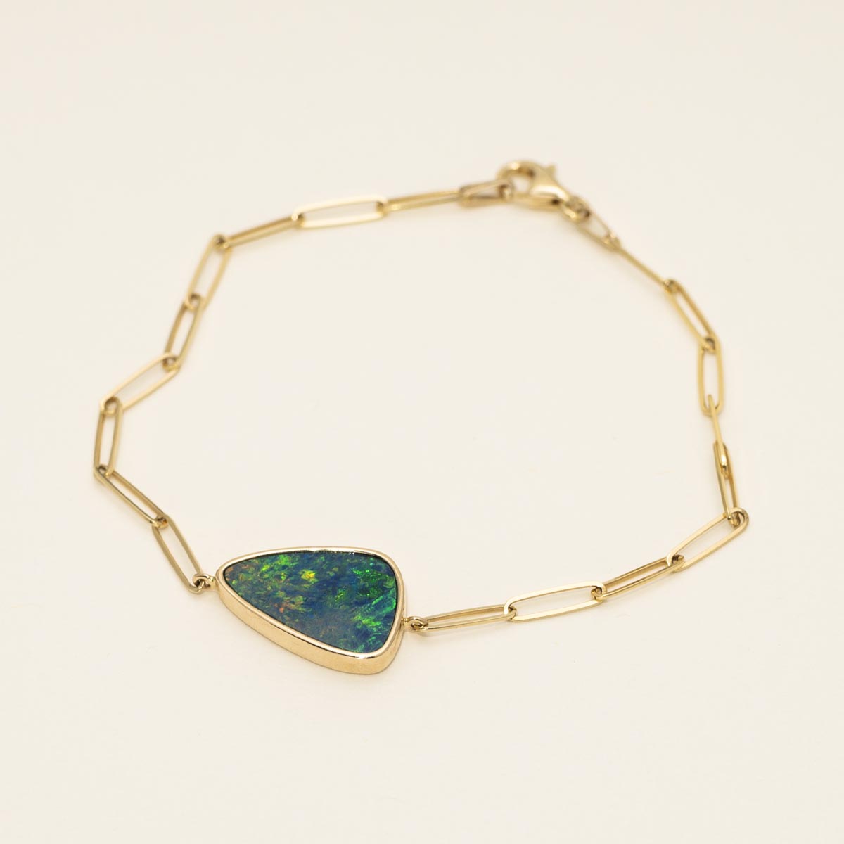 Parlé Australian Opal Doublet Bracelet in 14kt Yellow Gold