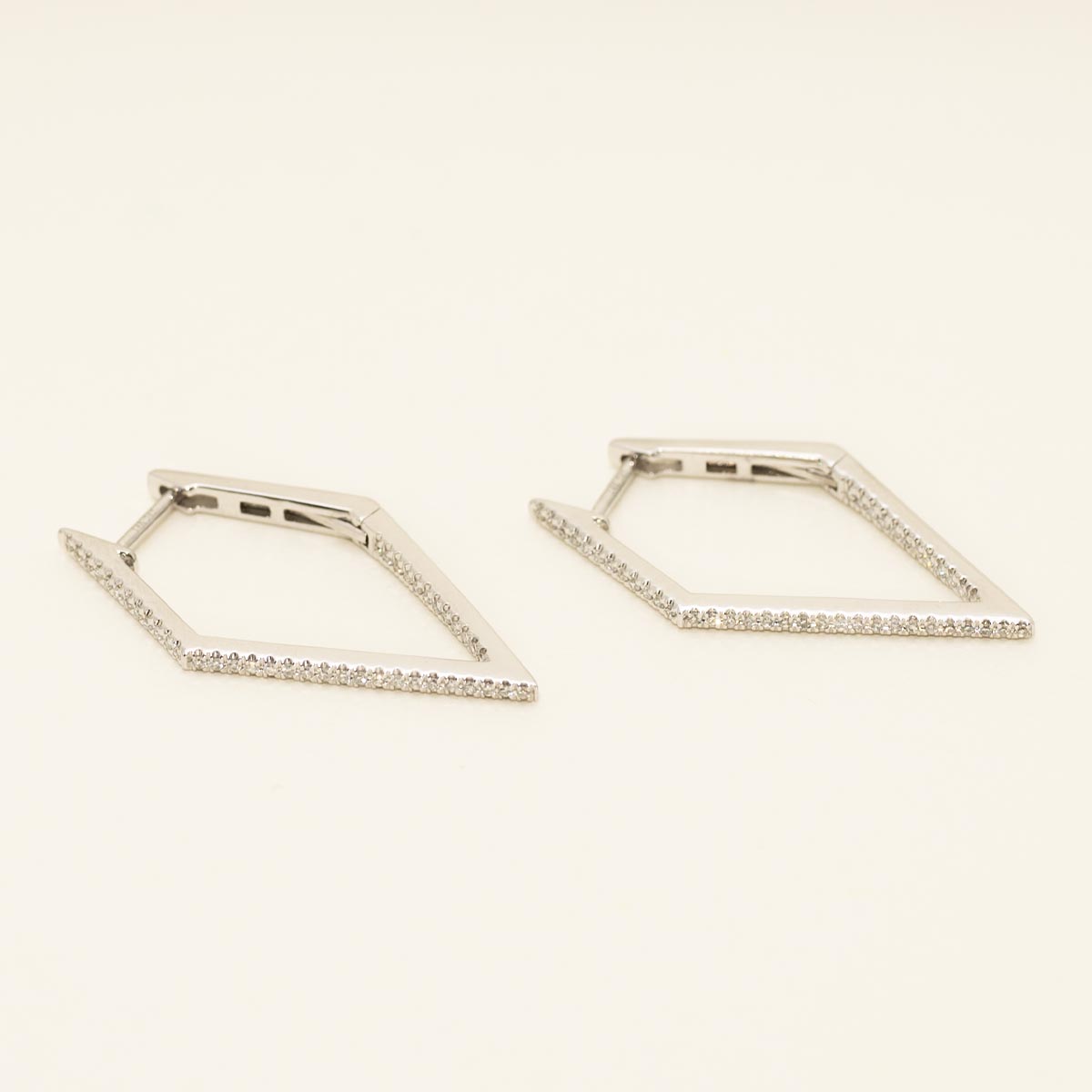 Dabakarov Diamond Geometric Hoop Earrings in 14kt White Gold (1/4ct tw)