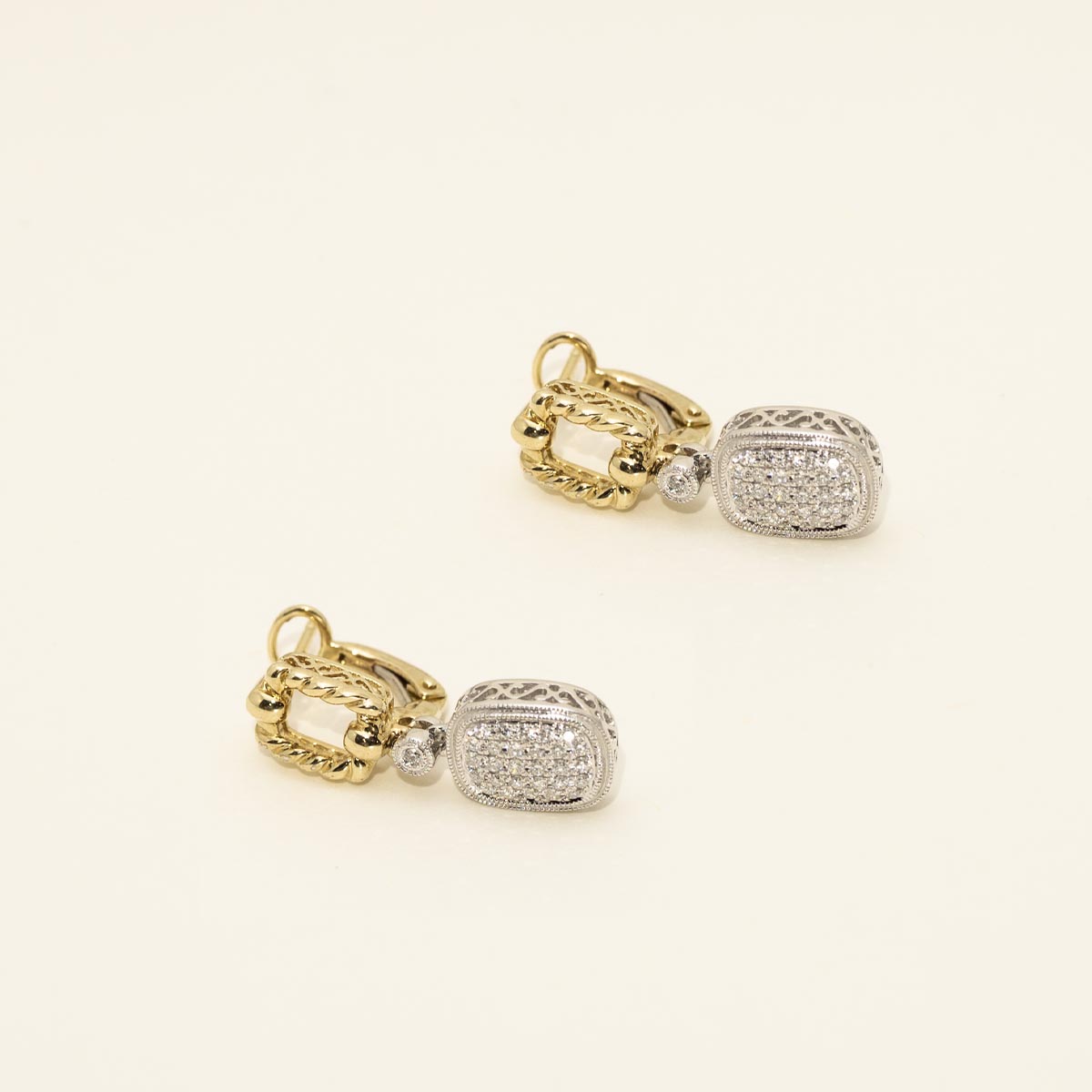 Dabakarov Diamond Link Drop Earrings in 14kt Yellow and White Gold (1/3ct tw)