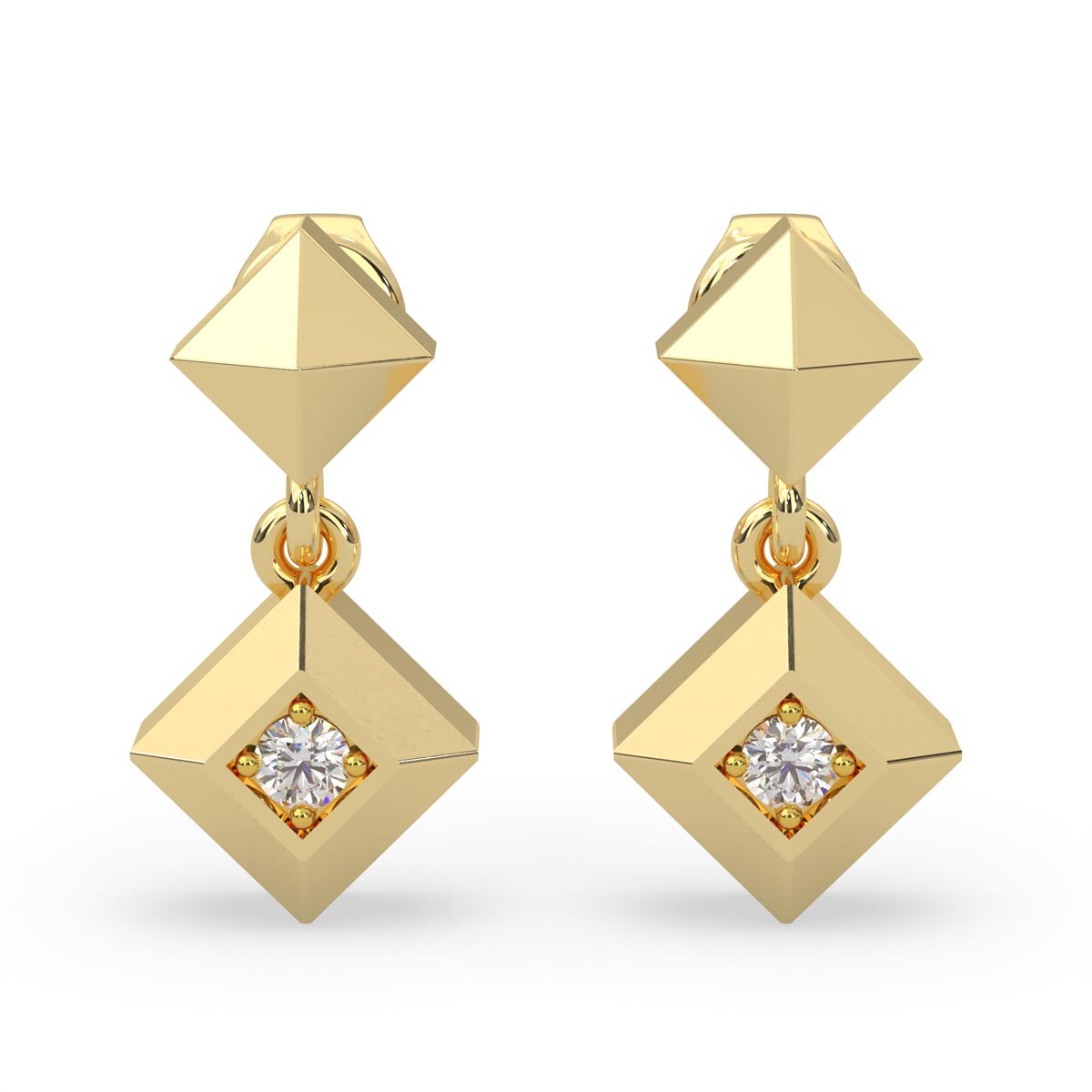 Lands Collection Earth Diamond Drop Earrings in Yellow Modern Electrum (1/20ct tw)