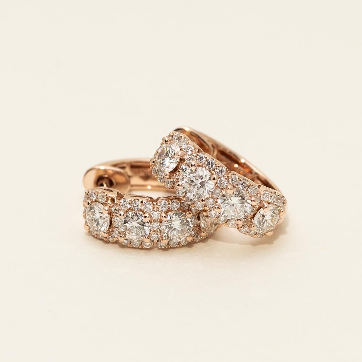 Diamond Huggie Hoop Earrings in 14kt Rose Gold (1 3/8ct tw)