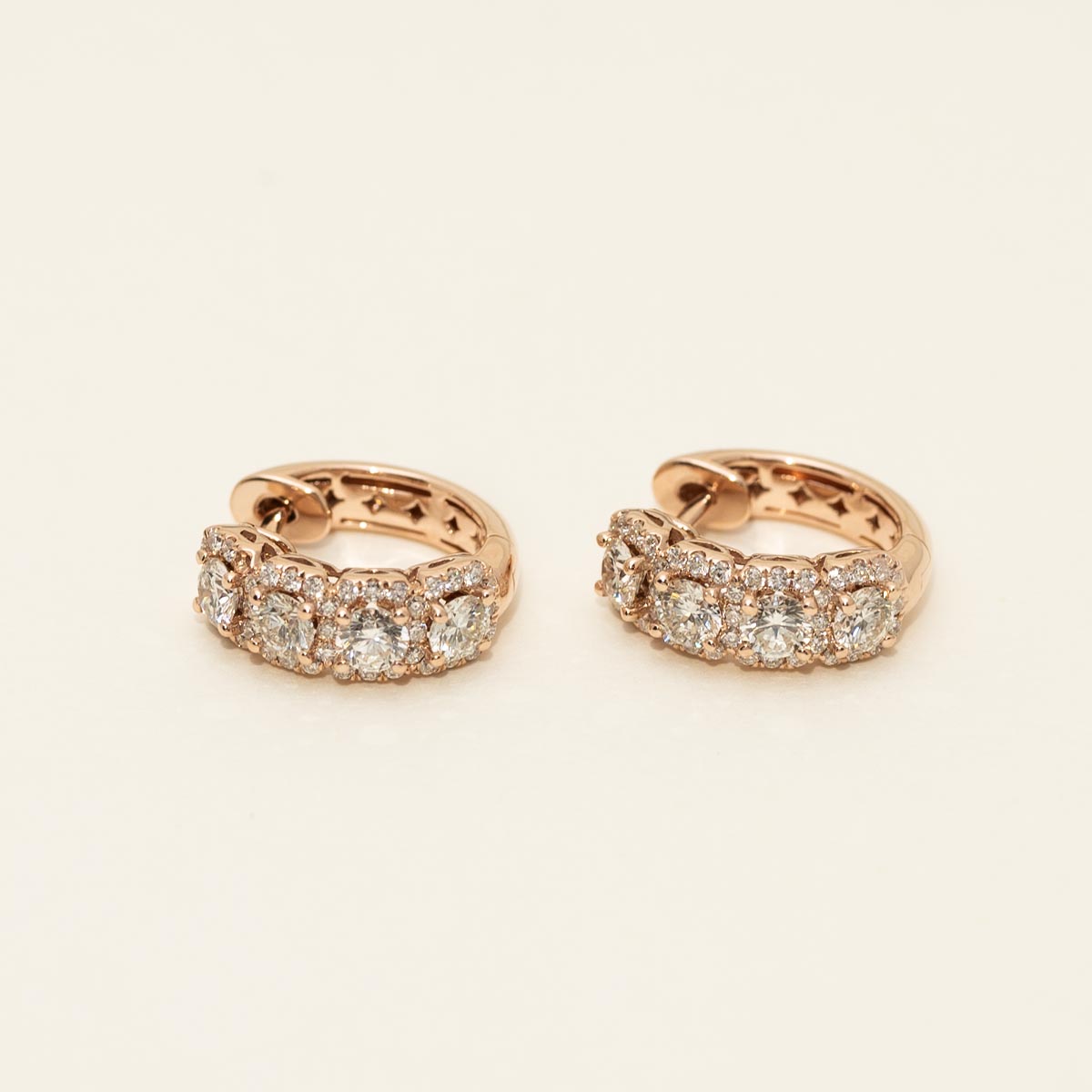 Diamond Huggie Hoop Earrings in 14kt Rose Gold (1 3/8ct tw)