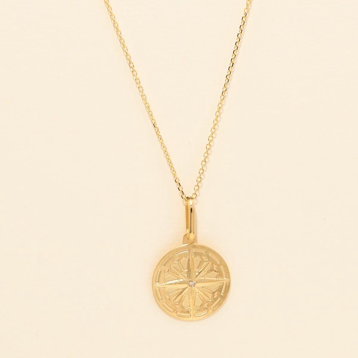 North Star Talisman Necklace in 14kt Yellow Gold with a Diamond (.03ct tw)