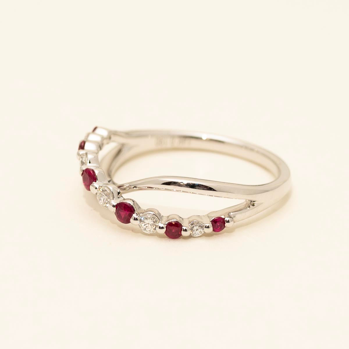 Ruby Ring in 14kt White Gold with Diamond (1/5ct tw)