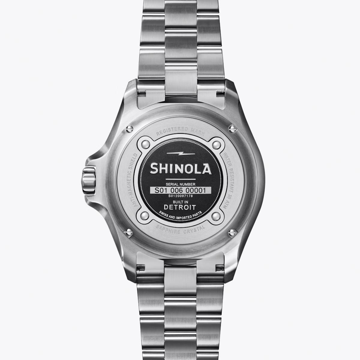 Shinola Lake Superior Monster Automatic Mens Watch with Black Dial and Stainless Steel Bracelet (automatic movement)