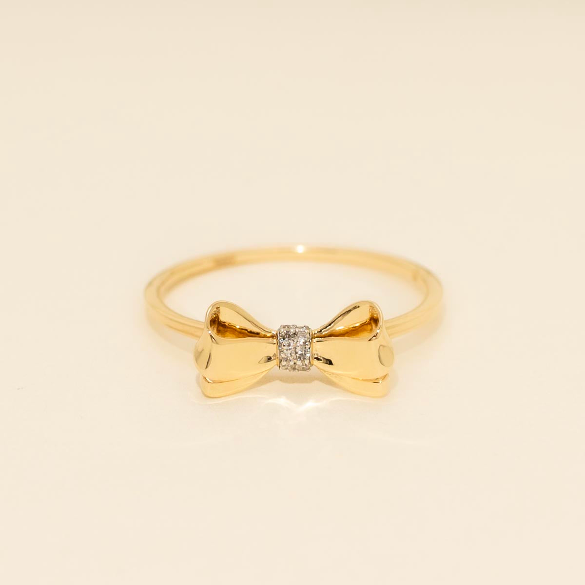 Bow Ring in 14kt Yellow Gold with Diamonds (.04ct tw)