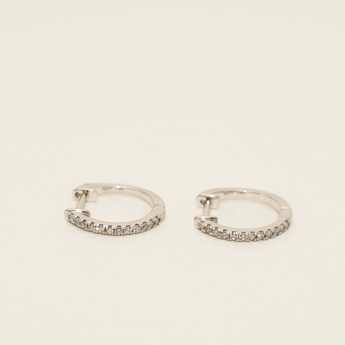 Diamond Hoop Earrings in 10kt White Gold (1/10ct t w)