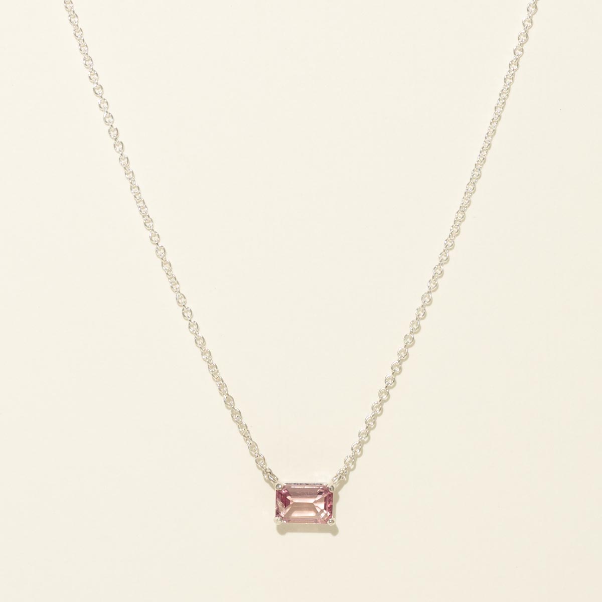 Maine Pink Tourmaline Necklace in Sterling Silver