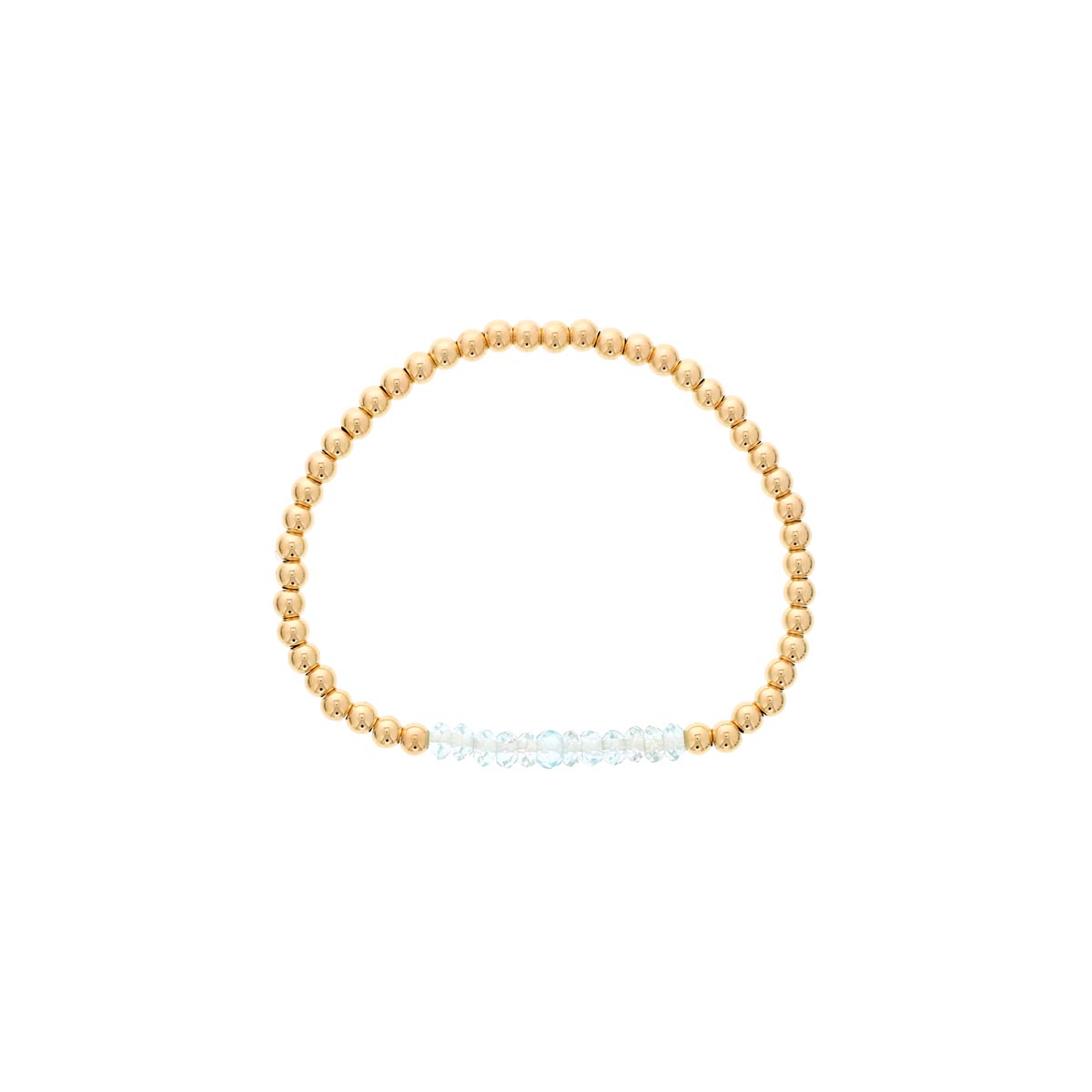 Dee Berkley Blue Topaz Bead Bracelet in 14kt Gold Filled (4mm beads)