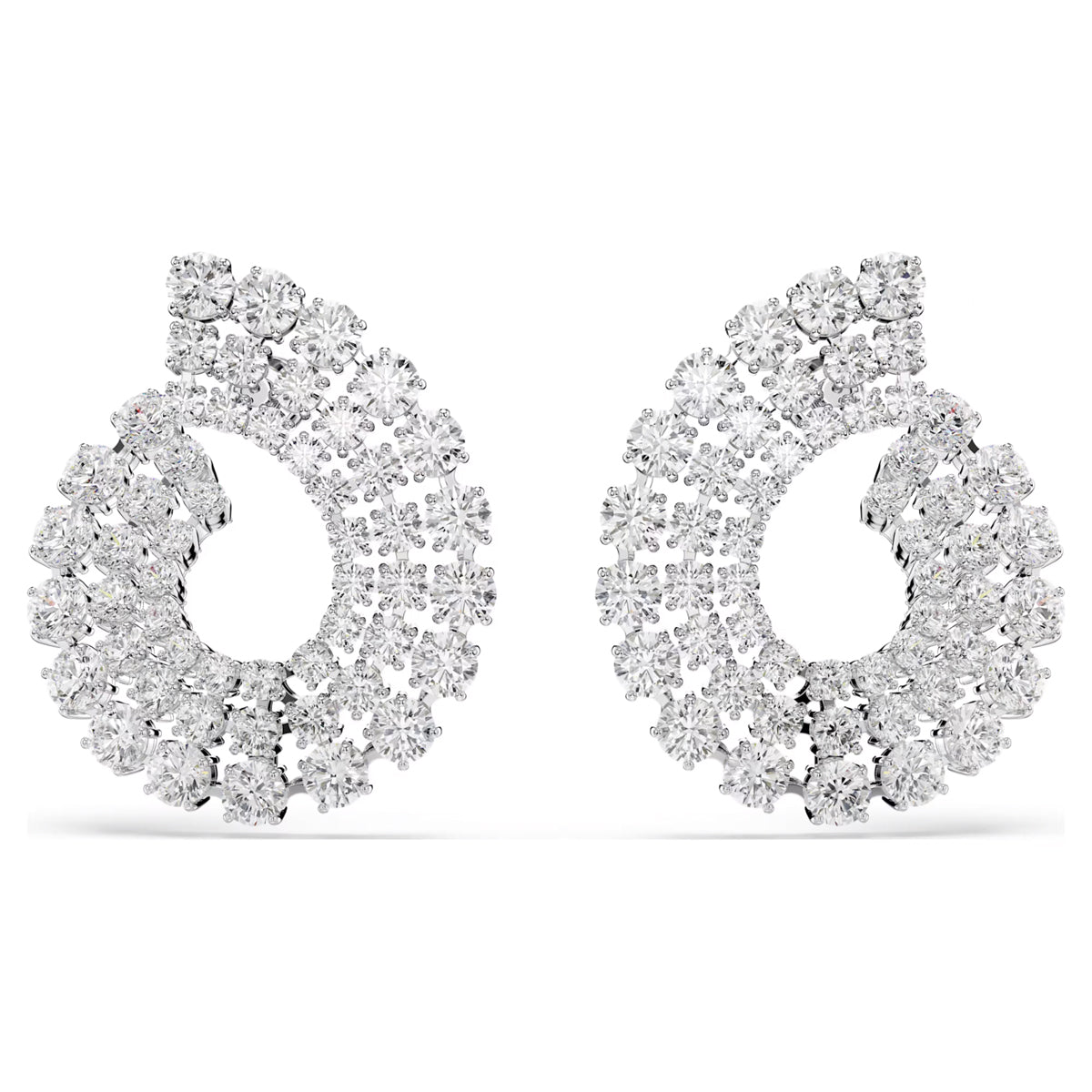 Swarovski Matrix Crystal Spiral Hoop Earrings