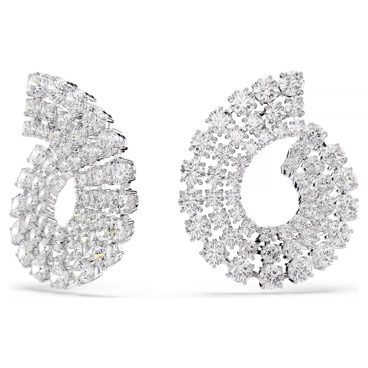 Swarovski Matrix Crystal Spiral Hoop Earrings