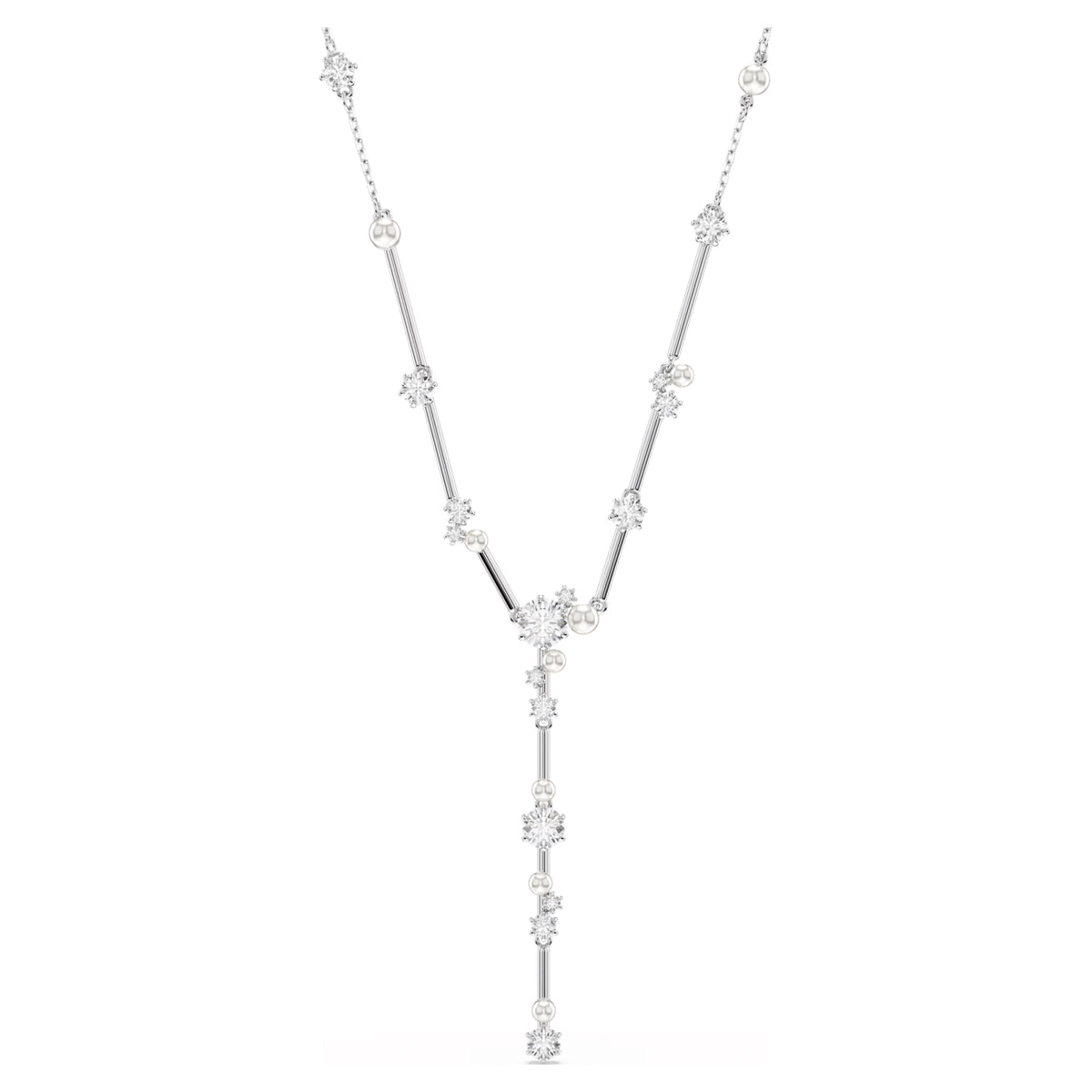 Swarovski Constella Crystal Station Necklace with Crystal Pearls