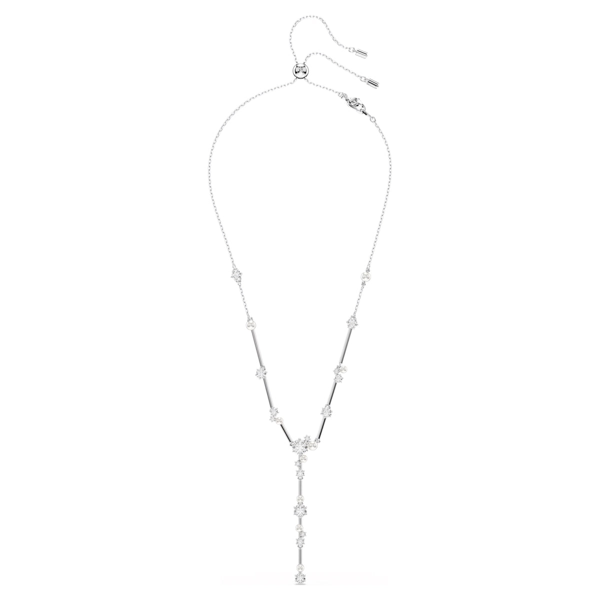 Swarovski Constella Crystal Station Necklace with Crystal Pearls