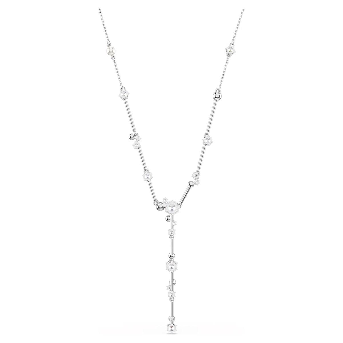 Swarovski Constella Crystal Station Necklace with Crystal Pearls