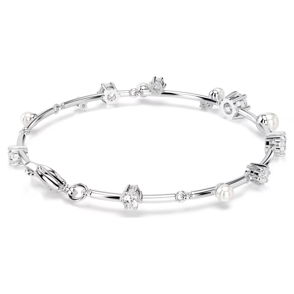 Swarovski Constella Crystal Tennis Bracelet with Crystal Pearls