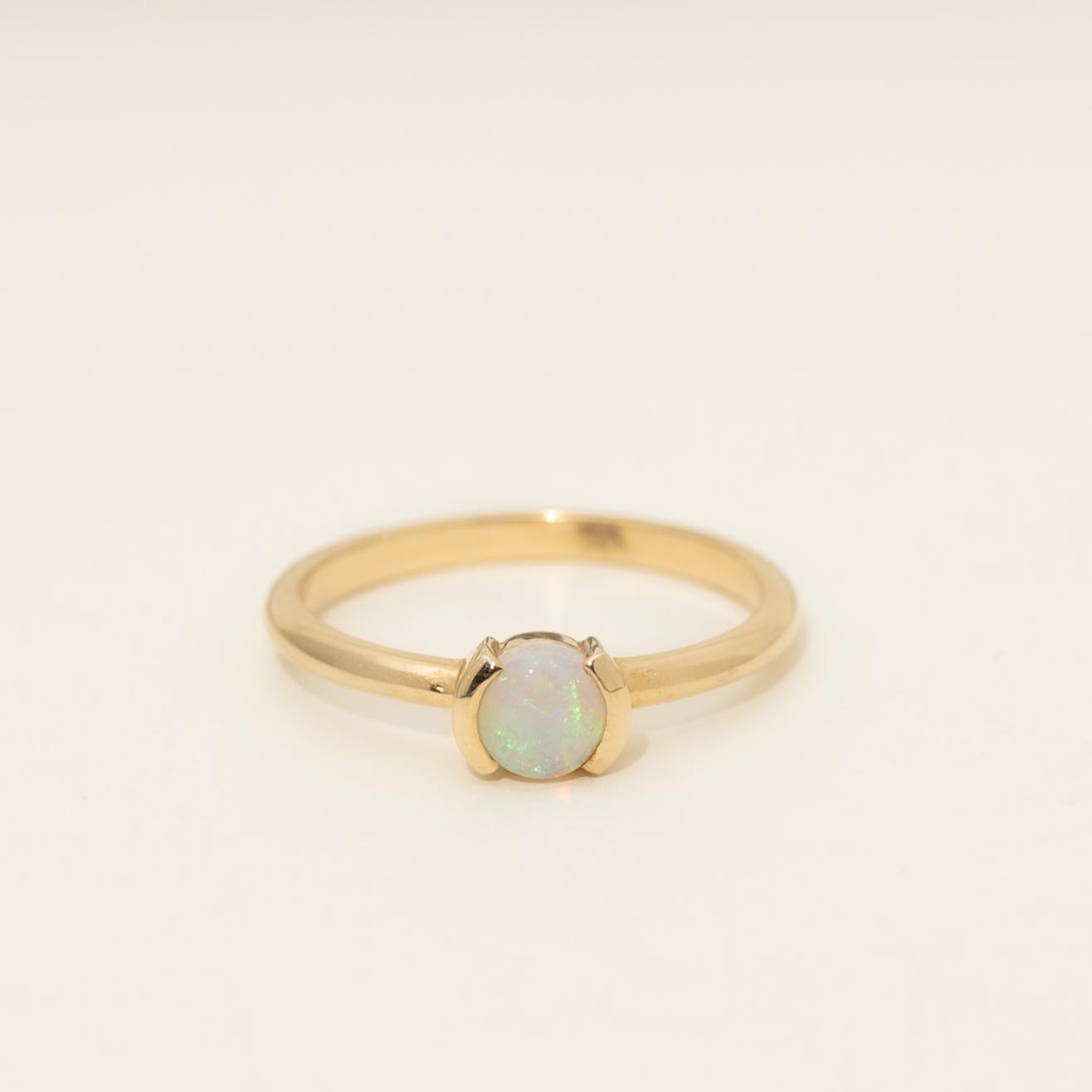 Parlé Australian Opal Bezel Ring in 14kt Yellow Gold