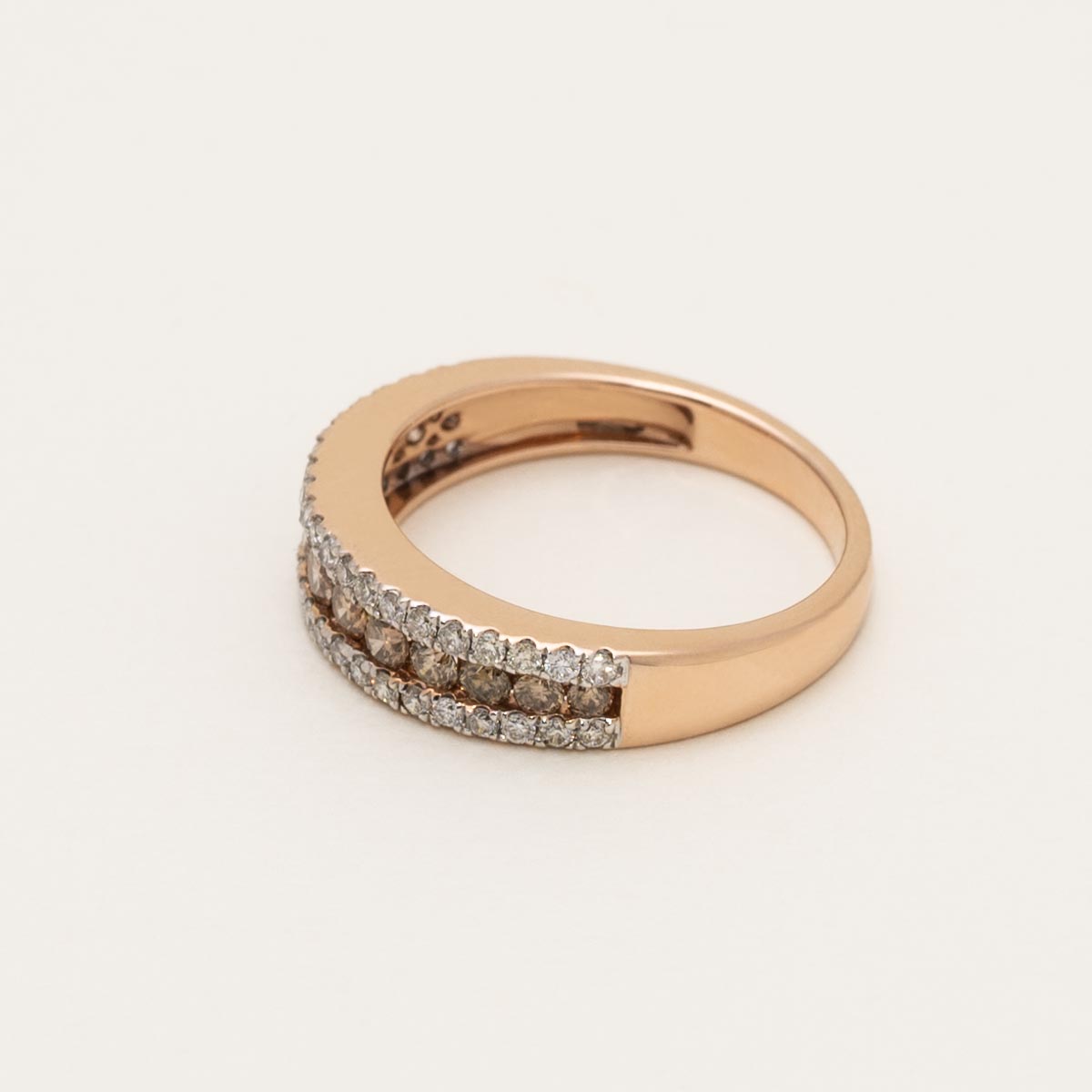 Estate Champagne and White Diamond Ring in 14kt Rose Gold (7/8ct tw)