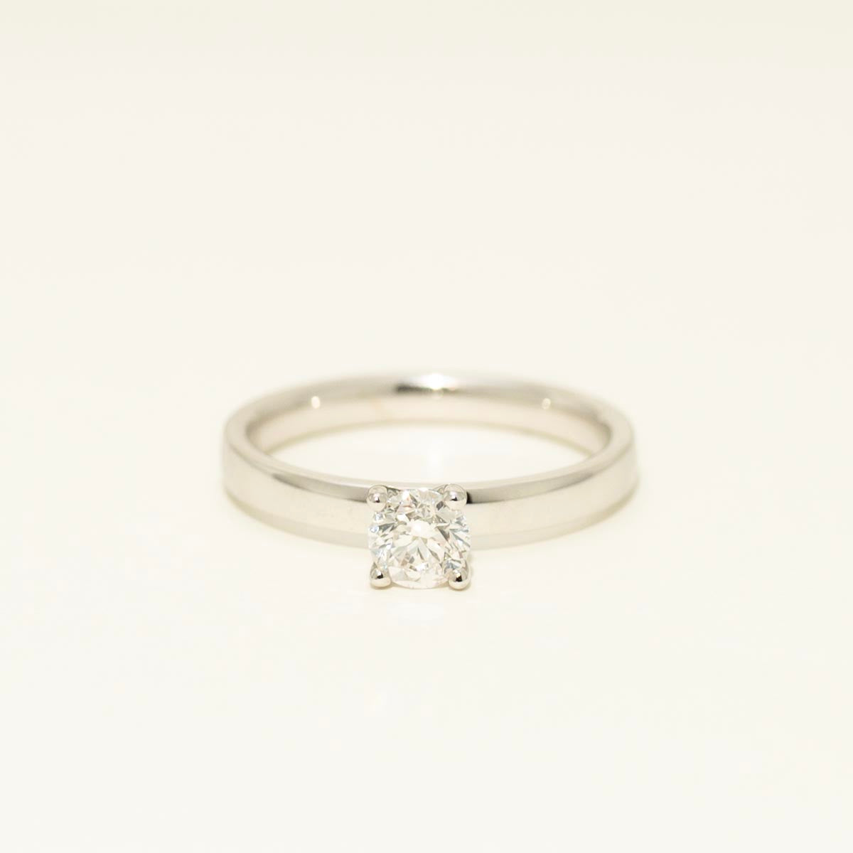 Estate Diamond Solitaire Engagement Ring in 14kt White Gold (.46ct)